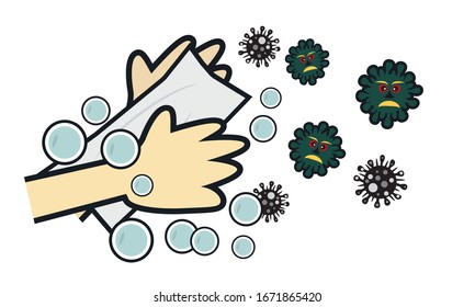 Washing hands to prevent infection ,Hygiene concept.