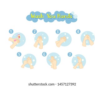 Washing Hands Properly Infographic Vector