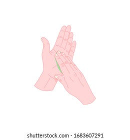 Washing hands properly vector icon. Wash hands with antibacterial soap isolated vector icon in flat line style. Keep your hands clean.