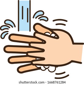Lavar las manos correctamente ilustración vectorial.