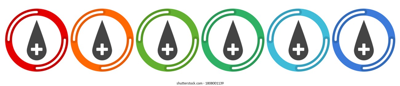 Washing Hands Related Vector Line Icons. Contains such Icons as Washing Instruction, Antiseptic. Vector 6 colors option icon. Vector illustration flat design UI and UX.
