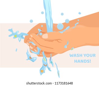 Washing Hands Removes Bacteria Stock Vector (Royalty Free) 1173181648 ...