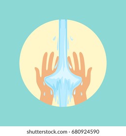 Washing hands round vector Illustration