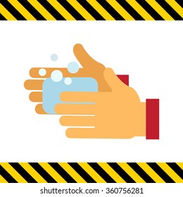 Washing hands with soap
