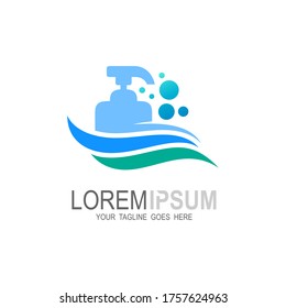 Washing hands with soap to prevent virus and bacterial, Hand wash logo