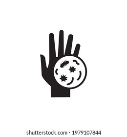 Washing hands with soap to prevent virus and bacteria vector glyph icon. Coronavirus. Graph symbol for medical web site and apps design, logo, app, UI