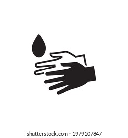 Washing hands with soap to prevent virus and bacteria vector glyph icon. Coronavirus. Graph symbol for medical web site and apps design, logo, app, UI
