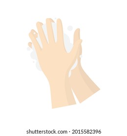 Washing hands with soap. washing hands with soap to prevent virus and bacteria. flat design vector illustration isolated on white background.