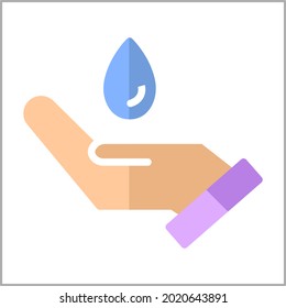 Washing hands with soap. Washing hands with soap to prevent virus and bacteria. Vector illustration. Isolated on white background.