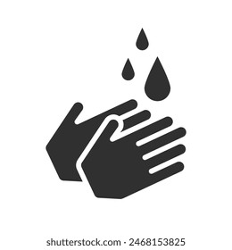 Washing hands with soap sign. Clean Hands flat icon. Wash hand concept. Arm in foam soap bubbles. Personal hygiene. Disinfection, skin care. Antibacterial washing. 