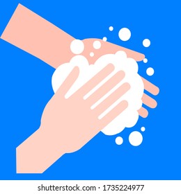 Washing hands soap sign icons vector.Vector Illustration Of Washing Hands.Washing Hands For Daily Personal Care