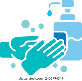 Washing Hands with Soap Vector Illustration