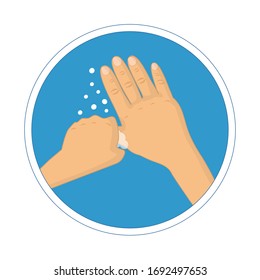 Washing hands with soap vector sign  