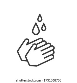 Washing hands with soap vector sign. Clean Hands flat icon. Wash hand concept. Arm in foam soap bubbles. Personal hygiene. Disinfection, skin care. Antibacterial washing. EPS 10.