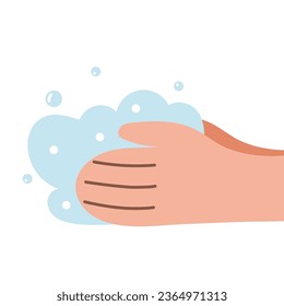 Washing hands with soap and water illustration