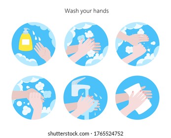 113 Sequence Of Wash Hands Images, Stock Photos & Vectors | Shutterstock