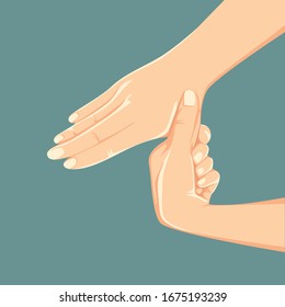 washing hands steps in vector illustration 