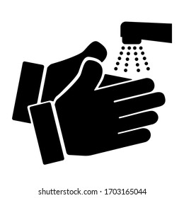 Washing hands symbol isolated on white background