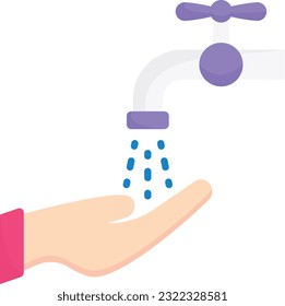 Washing hands under water tap vector icon design, Housekeeping symbol, Office caretaker sign, porter or cleanser equipment stock illustration, Keeping Hands Clean concept