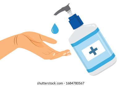 Washing hands using sanitizer to prevent corona