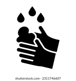 Washing Hands Vector Glyph Icon For Personal And Commercial Use.
