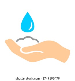 Washing hands vector icon isolated on white background.