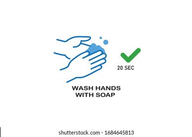 washing hands vector icon. prevention of spreading the infection in Covid-19 Outbreak.
