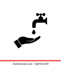 Washing hands vector icon, protection coronavirus, safe life symbol. Simple, flat design for web or mobile app