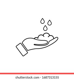 Washing hands vector icon, protection coronavirus, safe life symbol. Simple, flat design for web or mobile app