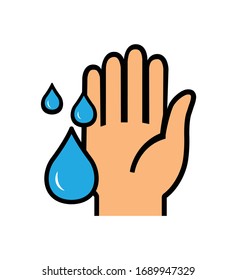 Vektorillustration waschen - Symbol waschen Händchen - Symbol
