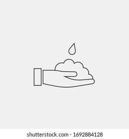 washing hands vector icon with soap hygiene icon