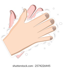 Washing hands vector illustration, graphic for medical poster or infographic to promote cleanliness, isolated on a white background