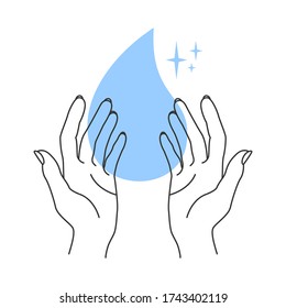 Washing hands, vector simple illustration
