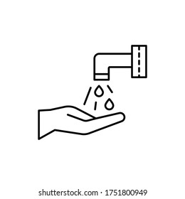 Washing hands with water,, icon. Simple line, outline vector elements of viral pandemic icons for ui and ux, website or mobile application