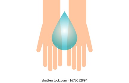 Washing hands with water and soap. Coronavirus COVID-19 virus prevention concept