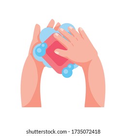 diseño de ilustraciones vectoriales de lavado de manos con agua y jabón