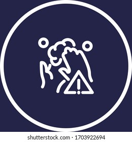 Icono de línea vectorial de color blanco con fondo oscuro