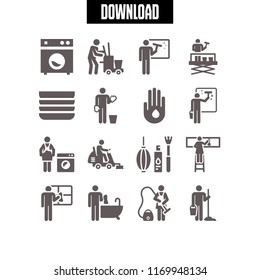 washing icon. 16 washing vector set. washing machine, laundry, cleaner and bathtub cleaning icons for web and design about washing theme