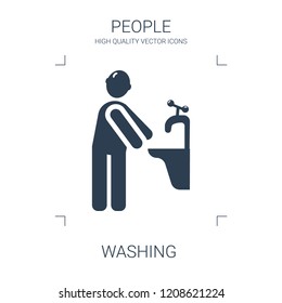 washing icon. high quality filled washing icon on white background. from people collection flat trendy vector washing symbol. use for web and mobile