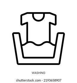 washing icon. Line Art Style Design Isolated On White Background