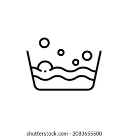 Washing icon with lines on a white background. Washing concept.
