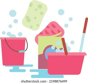 Washing icon. Plastic containers with soap foam bubbles