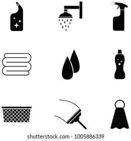 washing icon set