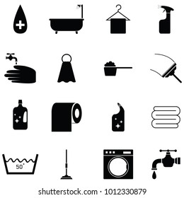 washing icon set