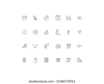 Washing icon set, design, vector illustration