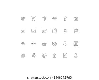 Conjunto de iconos de lavado, diseño, Ilustración vectorial