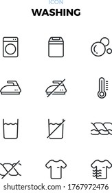 Washing Icon Set, Simple Line Icon
