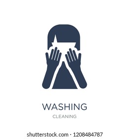 Washing icon. Trendy flat vector Washing icon on white background from Cleaning collection, vector illustration can be use for web and mobile, eps10