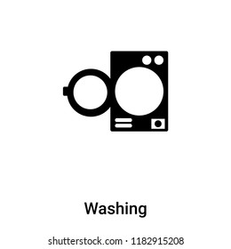 Washing icon vector isolated on white background, logo concept of Washing sign on transparent background, filled black symbol