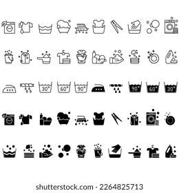 Washing icon vector set. laundry illustration sign collection.  Wash symbol or logo.